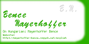 bence mayerhoffer business card